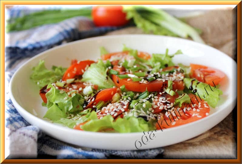 салат диетический из помидоров и зеленого лука