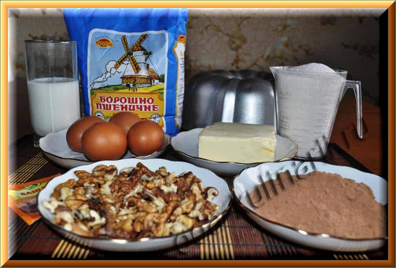 Шоколадно-ореховый кекс рецепт с фото