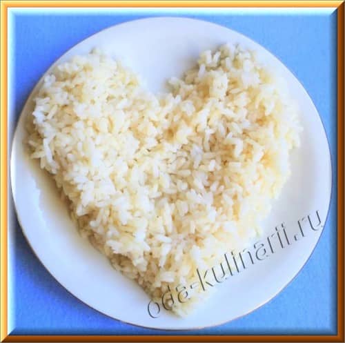 форма сердечка из риса