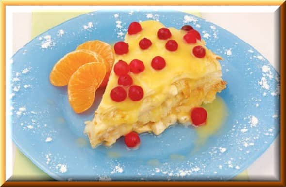 Блинчатый пирог с апельсинами