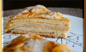 Русско-французский блинный торт с яблоками